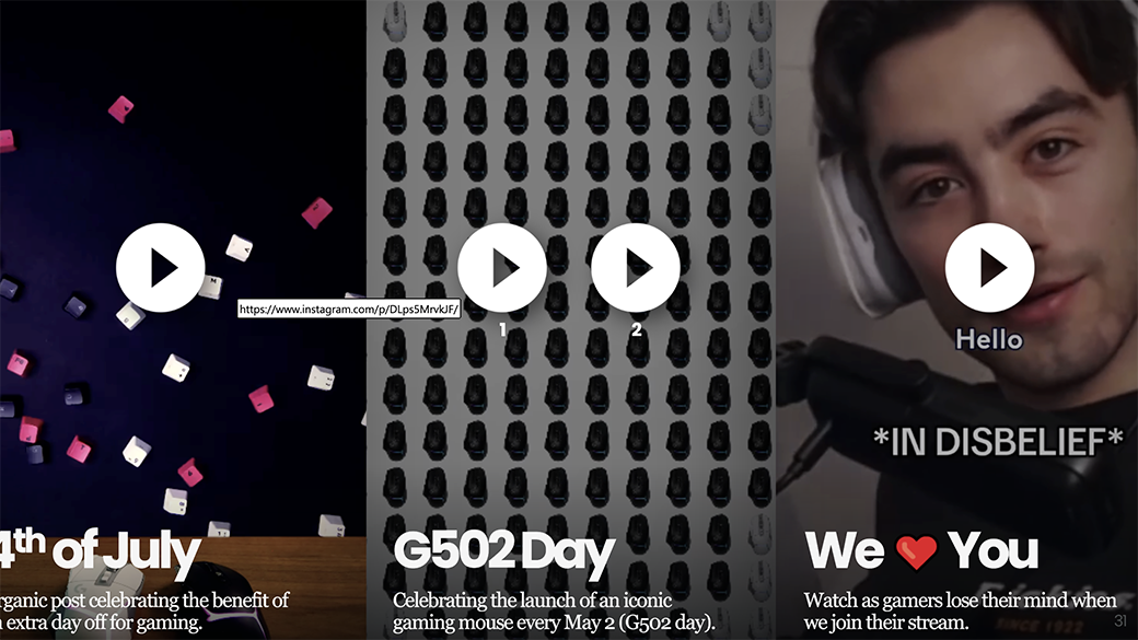 A series of social media campaigns for Logitech